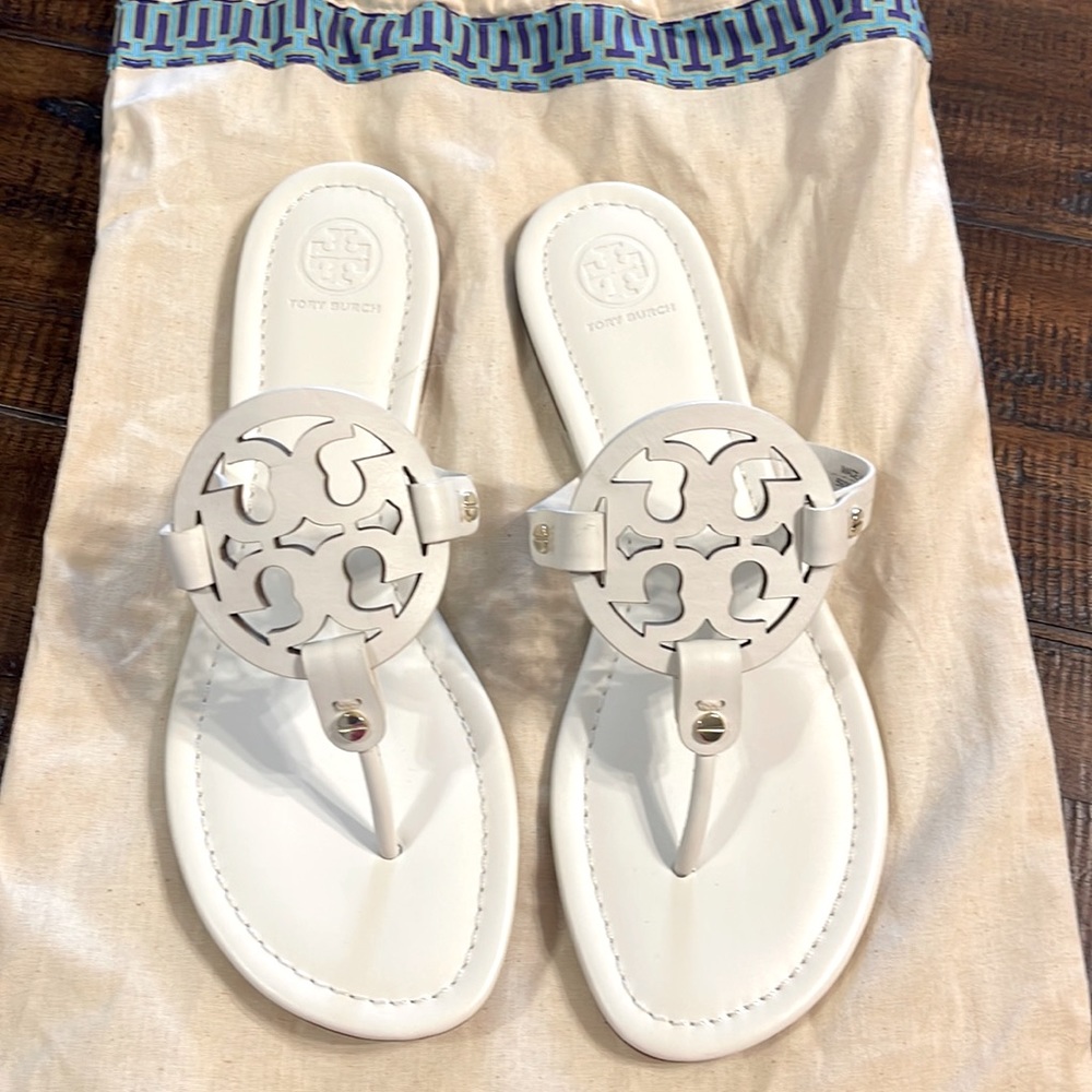 Tory Burch-Miller Leather Sandal, New Ivory sz 9.5 Brand New- Never Worn